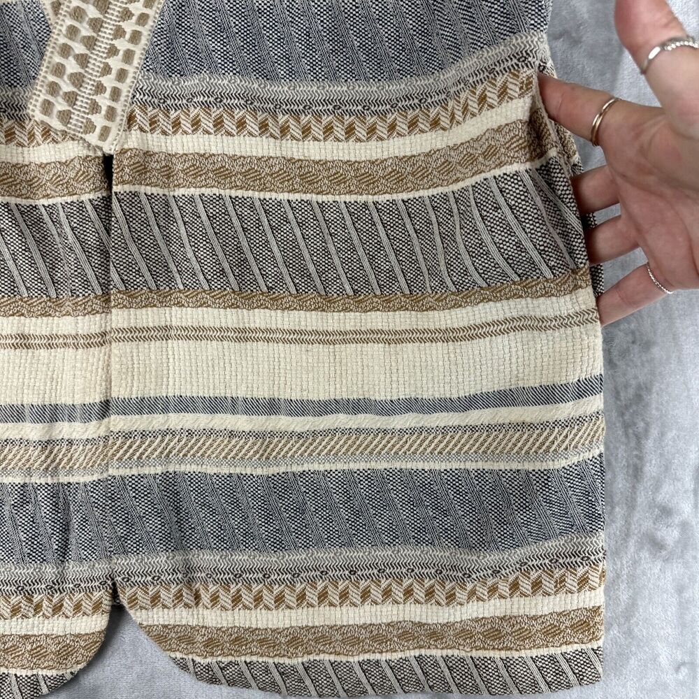 World‎ Market Woven Tapestry Jacket Women's S/M White Tan Blue Lagenlook (0985) - Picture 4 of 12